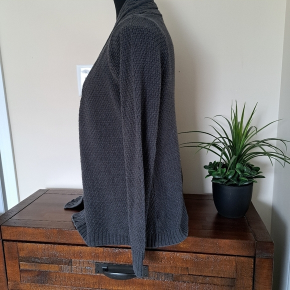 Croft & Barrow Sweater Grey Open Cardigan Women's Medium - Picture 5 of 10
